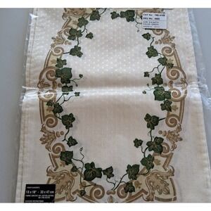 VTG Wilton Court JCPenney 4 Placemats Set Ivory Green Ivy Scotchgard 13x18 New